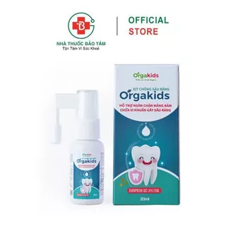 Xịt chống sâu răng cao cấp cho bé Orgakids chính hãng cho bé từ 1 tuổi, an toàn nuốt được - lọ 20ml