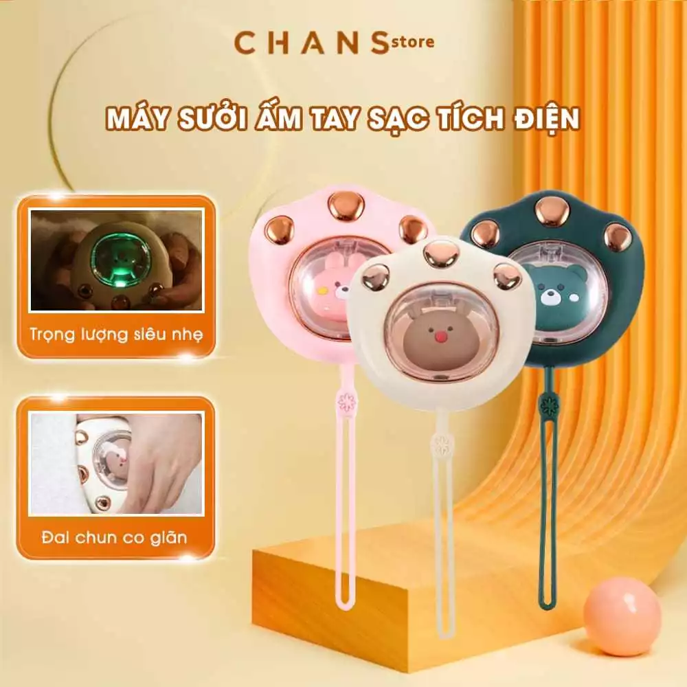 Máy Sưởi Ấm Mini Cầm Tay Đa Năng Hình Chân Mèo Pin Sạc Pin Sạc 2400Mah Nhỏ Gọn Bỏ Túi Siêu Tiện Dụng