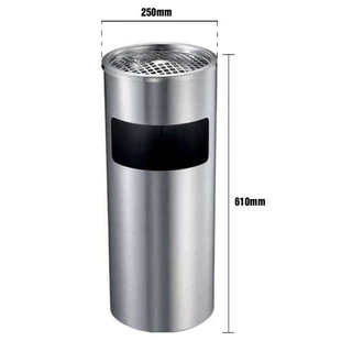 Thùng rác inox có gạt tàn