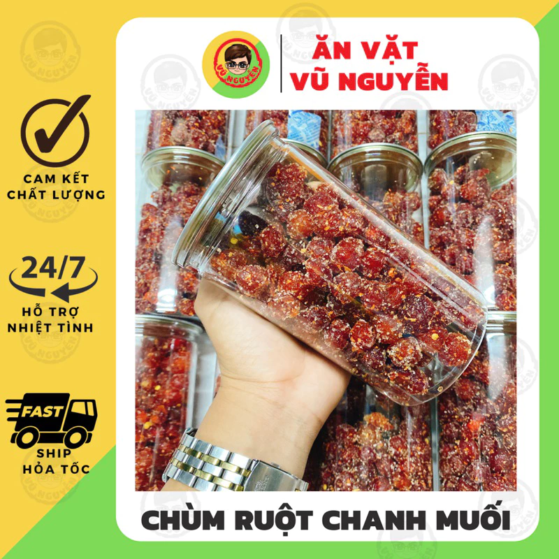 Chùm Ruột Chanh Muối Lắc Muối Ớt 500gr - Ăn Vặt Vũ Nguyễn Vừa Ngon Vừa Rẻ - Ship Hỏa Tốc