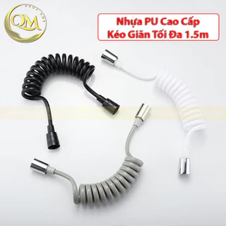 Dây sen, dây xịt ruột gà xoắn lò xo bằng nhựa PU dẻo kéo giãn tối đa 1.5m, dùng cho hệ thống vòi sen, vòi xịt tiêu chuẩn