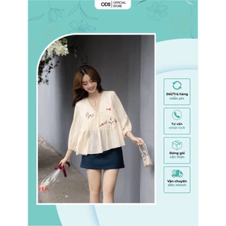 Áo Babydoll 2 tầng ODS thêu chùm hoa xinh xắn - BA3