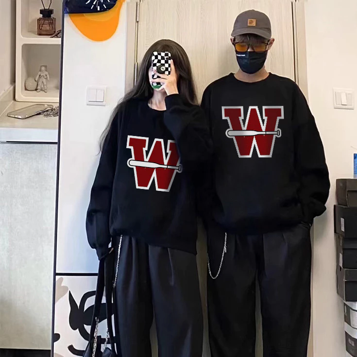 Áo Cặp Đôi Sweater Nam Nữ, Chất Áo Nỉ Nhập Khẩu Ngoại In Hình W Bóng Chày - Cặp Aó Đôi Hoodie Thời Trang Thu Đông 2023