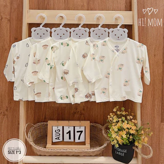 (01 ÁO&COMBO 03 ÁO SƠ SINH THUN LẠNH)Áo sơ sinh dài tay Petit thun lạnh họa tiết phong cách Hàn Quốc size 3-9kg (đủ mẫu)