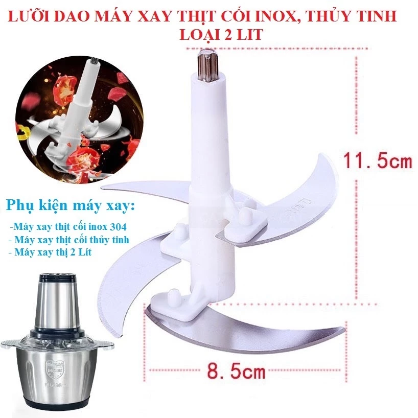Lưỡi Dao Thay Thế Máy Xay Thịt 2L Thép Không Gỉ Siêu Bền Bỉ