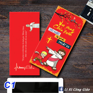 Set 10 Bao Lì Xì Công Giáo mẫu C1 - Lì xì Tết  - Quà tặng Công Giáo ý nghĩa