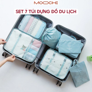 Set 7 túi đựng đồ du lịch đa năng sắp xếp đồ gọn gàng chất liệu vải cao cấp chống thấm nước MOOCHI