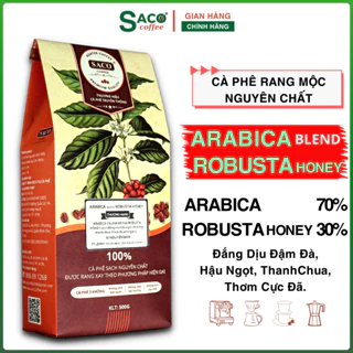 Cà phê Arabica Cầu Đất & Robusta Honey(Mix 7/3) Rang Mộc Nguyên Chất, Đắng Dịu Đậm Đà Ngọt Hậu Thơm Ngon từ SACO COFFEE