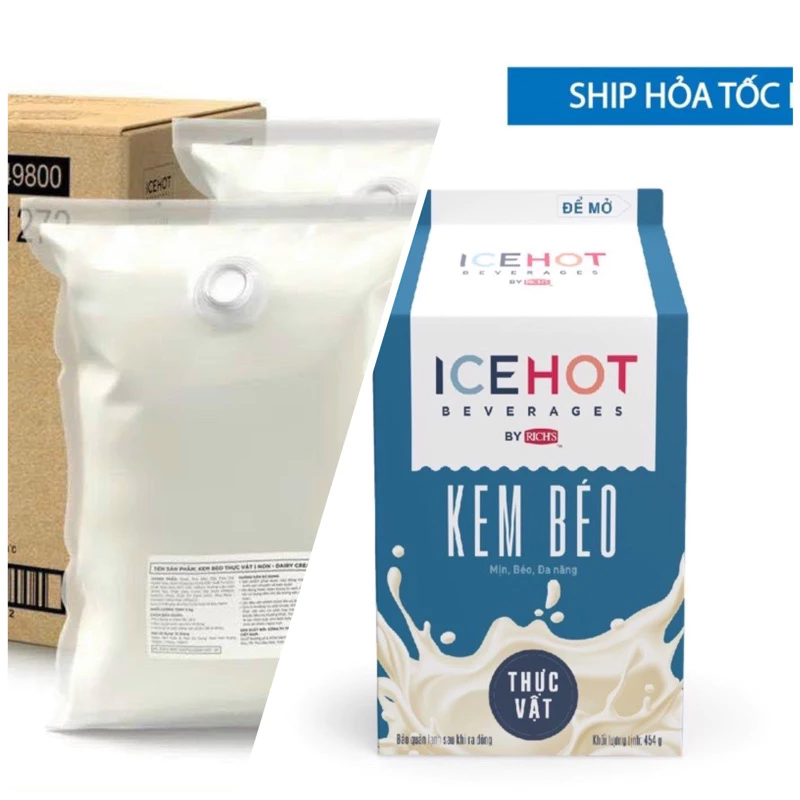 [Nguyên thùng] Kem béo thực vật ICEHOT (Rich lùn)