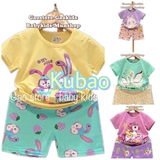 Bộ bé gái, Bộ cotton quảng châu xuất Hàn cho bé gái từ 14-23kg