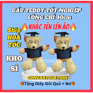 [KHO SỈ] GẤU TỐT NGHIỆP ĐEO KÍNH 40cm Cao Cấp,Lông Nhung Mềm Mịn