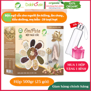 Bột Ngũ Cốc Dinh Dưỡng OmiPure (29 loại hạt) Hộp 25 gói 500g, cho cả người ăn chay, ăn kiêng, tiểu đường, mẹ bầu