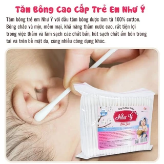 Tăm Bông Ngoáy Tai Cho Bé Sơ Sinh Và Trẻ Em Như Ý (Bịch 200 cây)