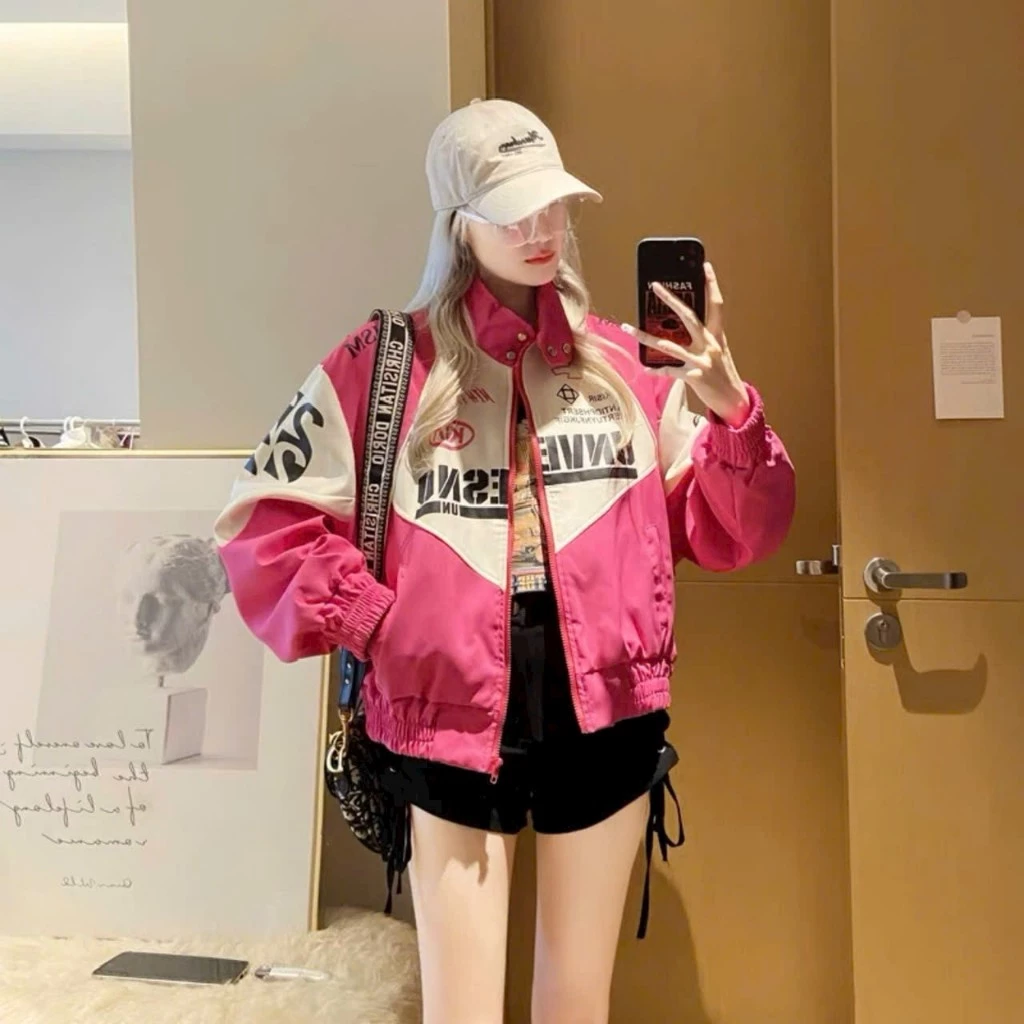 Áo khoác dù gió In Chữ 2 Lớp Cao cấp Nam Nữ Couple - Kiểu Bomber Áo Bóng Chày  Unisex - Đi Phươt