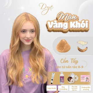 Thuốc nhuộm tóc, thuốc nhuộm tóc Vàng Baby, DYE HAIR, tặng kèm oxy trợ dưỡng và bao tay