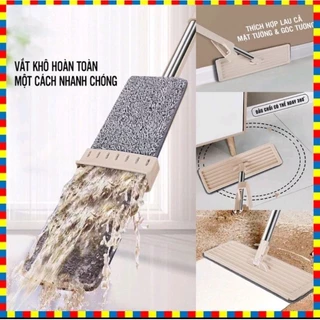 Cây lau nhà tự vắt thông minh, chổi lau nhà tự vắt siêu sạch tặng kèm 2 bông lau