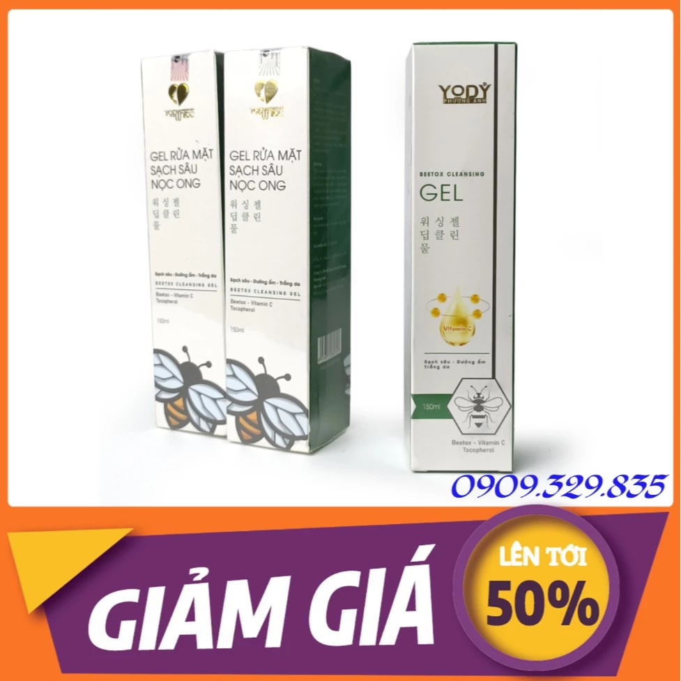 Gel rửa mặt sạch sâu nọc ong Yody White Phương Anh - Beetox Cleansing Gel 150ml