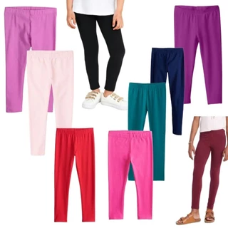 [CHỌN MẪU] Quần legging thun cotton bé gái 20-40kg trơn màu, in hoa, hoạ tiết CJ JB PLC VNXK. Quần dài cho bé mẫu giáo