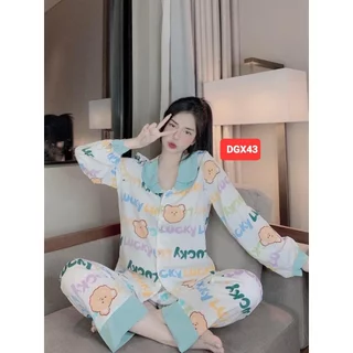 Bộ ngủ,mặc nhà pijama dài tay phom 40kg-60kg mặc đẹp thoải mái