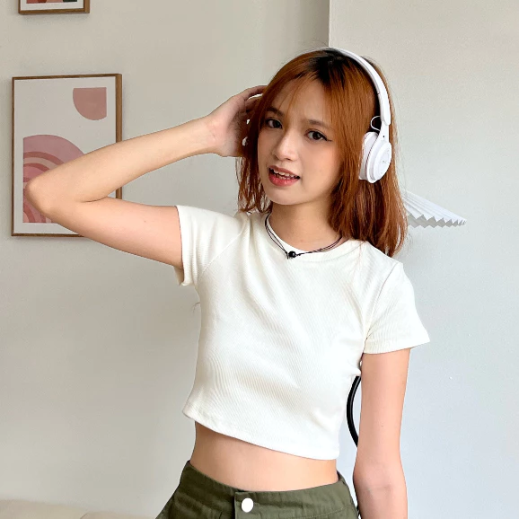 Áo Thun Nữ Croptop Olari Tay Ngắn Cổ Tròn - OL285 - Daily Top