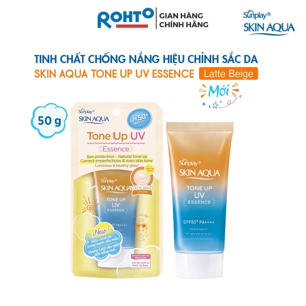 Tinh Chất Chống Nắng Hiệu Chỉnh Sắc Da Sunplay Skin Aqua Tone Up UV Essence SPF50+ PA++++ 50g – LATTE BEIGE