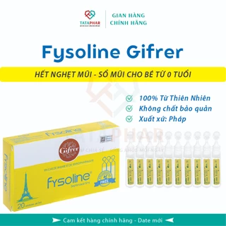 Nước Muối Sinh Lý Kháng Khuẩn FYSOLINE Gifrer Pháp, Fysoline vàng,  - Hỗ Trợ Giảm Sổ Mũi, Nghẹt Mũi, Hộp 20 Ống x 5ml