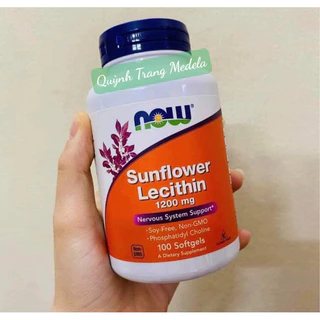 Viên uống chống tắc tia sữa Lecithin 1200mg Now Sunflower Lecithin 100v