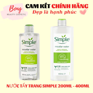 (Mẫu mới) Nước Tẩy Trang Simple Micellar Cleansing Water 200ml - 400ml