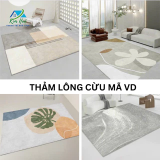 Thảm lông cừu phòng khách 1m6x2m3 và 2mx3m trải sàn trang trí sofa phòng ngủ KIM HUỆ