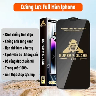 Kính Cường Lực Iphone KingKong Anti Static đủ các dòng máy + tặng kèm 2 bộ giấy lau. Ảnh thật shop tự quay chụp