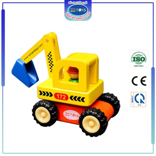 Đồ chơi gỗ Xe máy xúc Winwintoys 65322, rèn luyện tính sáng tạo, sự khéo léo