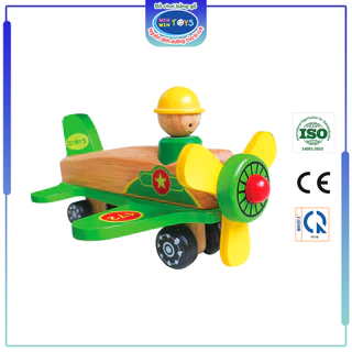 Đồ chơi gỗ Máy bay quân sự | Winwintoys 68262 | Kích thích tưởng tượng và vận động | Đạt tiêu chuẩn CE và TCVN