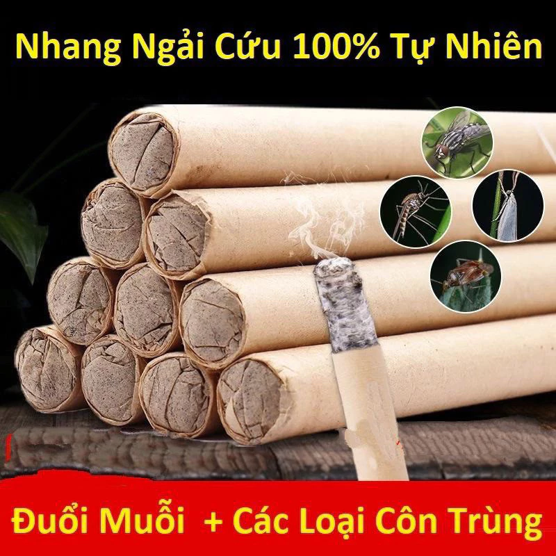 Set 10 THANH NGẢI CỨU ĐUỔI MUỖI-XÔNG PHÒNG- GIẢM STRESS - DỄ NGỦ ( chưa bao gồm đế cắm nhang)