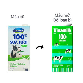 Hộp sữa tươi tiệt trùng Vinamilk 100% có đường 1 lít