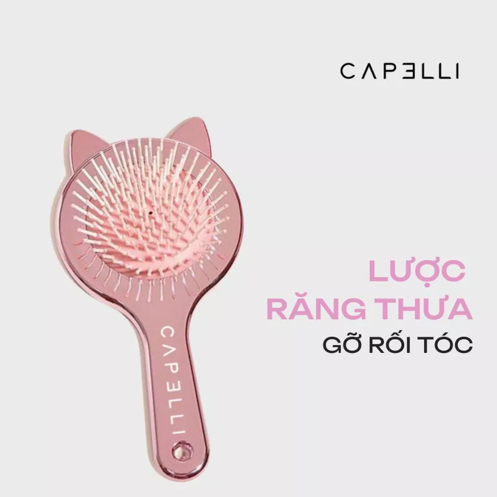 Lược Răng Thưa CAPELLI Gỡ Rối Tóc Hình Tai Mèo