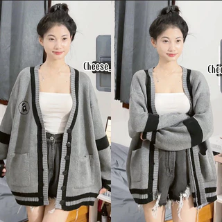 [ ẢNH THẬT ] ÁO CARDIGAN GẤU XÁM CHẤT LEN DỆT KIM FORM RỘNG OVERSIZE