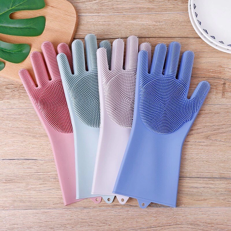 [Giá Sỉ] Găng Tay Rửa Bát Sợi Silicon Tạo Bọt Không Cần Miếng Rửa Bát Siêu Tiện Lợi, Giúp Bảo Vệ Đôi Tay Của Bạn