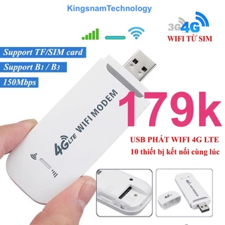 Bộ phát sóng wifi từ sim 4G USB Modem USB phát Wifi 4G LTE từ Sim 4G, Dcom 4G phát wifi tốc độ cao, phủ sóng rộng