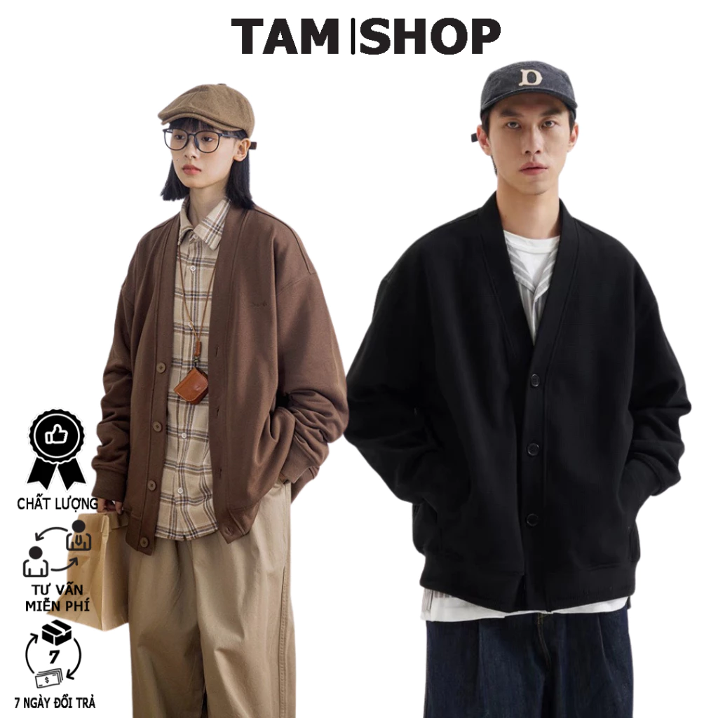 Áo tweed kiểu cardigan Unisex - kiểu dáng Hàn Quốc thời trang cho cả nam và nữ áo phong cách form rộng - TâmShop