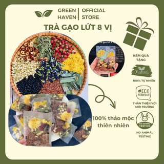 Trà gạo lứt 8 vị, trà giảm cân, trà thảo mộc giúp thải độc, đẹp da, trà ngủ ngon 100% thiên nhiên Green Haven