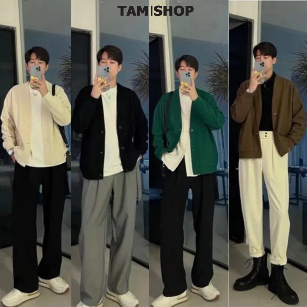 Áo Khoác Nỉ Trơn Cardigan Nam nữ From Rộng Chất Nỉ Bông Mềm Mại - TâmShop C1