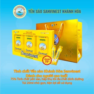 [Hộp quà tặng 30 túi] Tinh chất Yến sào Khánh Hòa Sanvinest dành cho người cao tuổi, 75% tinh chất Yến sào - 502QT30