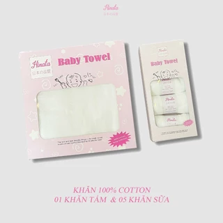 Khăn gạc HINATA - 100% Cotton, Không bụi bông, siêu mềm mịn an toàn cho trẻ sơ sinh