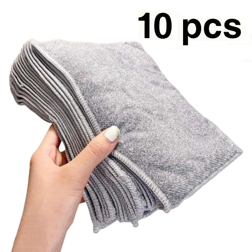 [HCM] Combo Sỉ 10 Khăn Lau Đa Năng Xám Ghi Lau Chén Bát Dĩa Lau Tay Lau Bếp Mềm Mịn Thấm Hút 20x20Cm