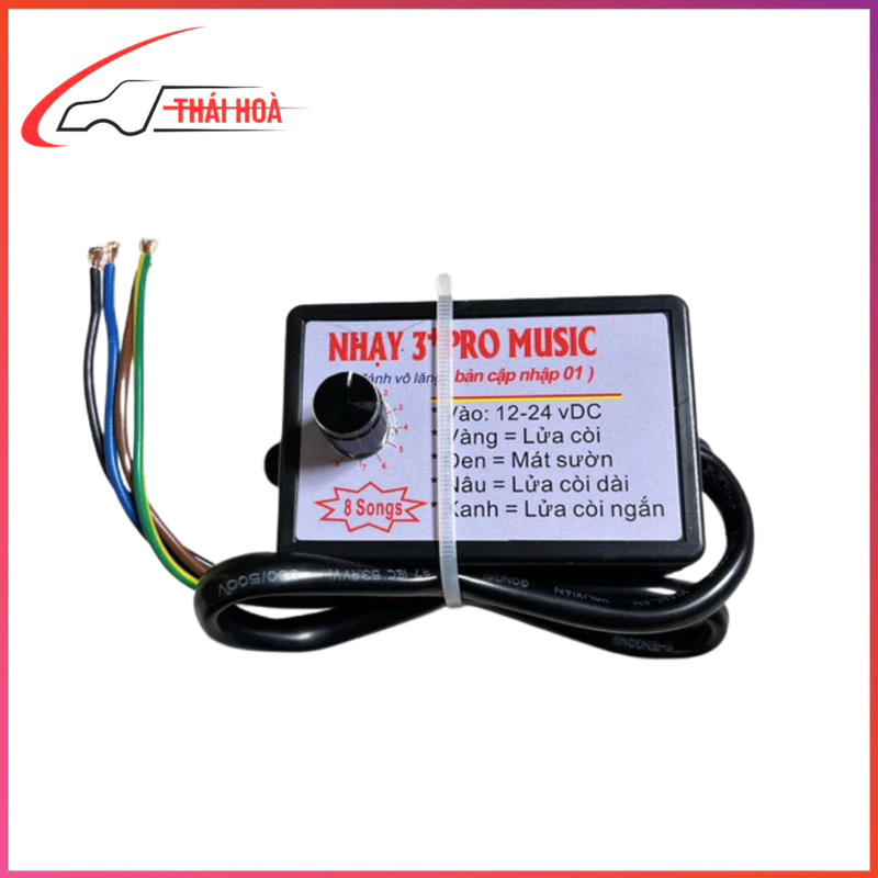 Nhại kèn 3 + pro music, nhại còi 3pro 8 tiếng 12v 24v ( bảo hành 3 tháng )