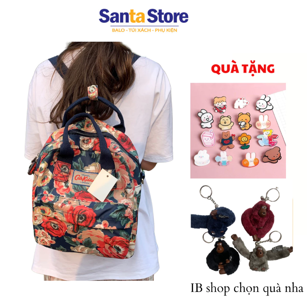 Balo nhỏ mini nữ Hàn Quốc CKSBP SANTA STORE thời trang họa tiết hoa xinh xắn phong cách trẻ trung vải chống nước cao cấp