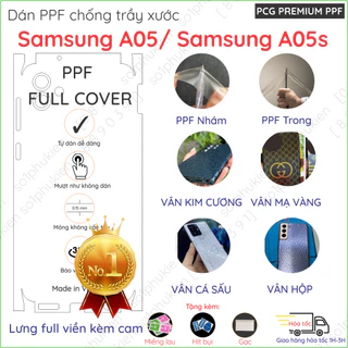 Dán PPF mặt lưng full viền cho Samsung A05/ Samsung A05s trong, nhám, hoạ tiết, vân kim cương