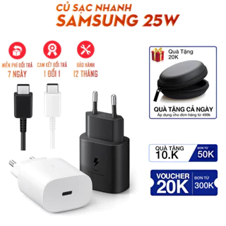 Bộ Sạc Samsung 25w dành cho samsung note 10 note 9 S8 S9 S10 a51 a71 a73 a53 a31 a13 a23 cáp Type C sạc nhanh ổn định