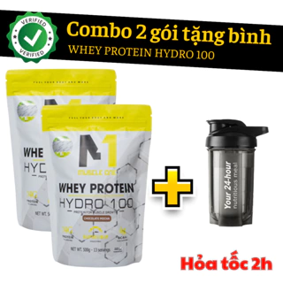 Whey protein, sữa giảm mỡ tăng cơ HYDRO 100 bổ sung protein, siêu hấp thụ - 1kg (Tặng bình nước hoặc mã giảm giá 20k)