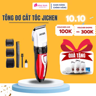 Tông đơ cắt tóc cầm tay Jichen, tăng đơ cắt tóc dung lượng pin khủng tặng 4 đầu thay thế hàng chính hãng _JC01